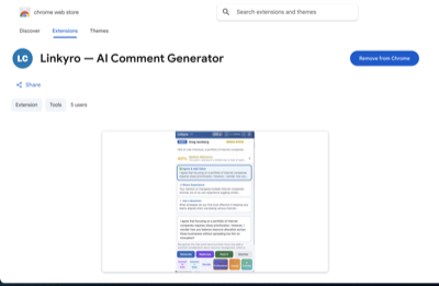 Preview of Linkyro Chrome Extension